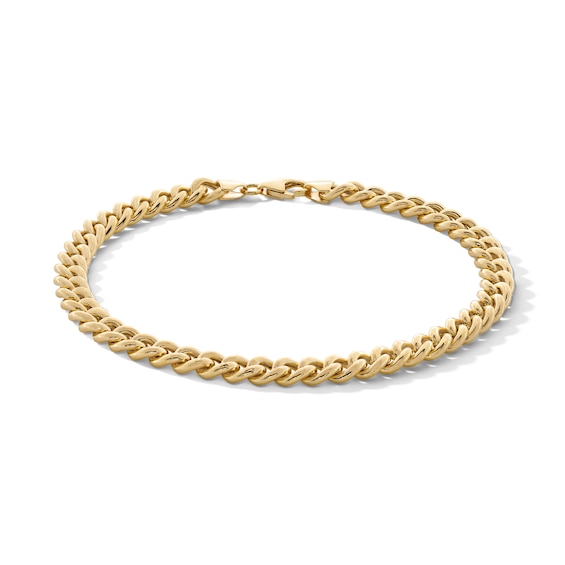10K Hollow Gold Puffy Cable Chain Bracelet Made in Italy - 8.5"