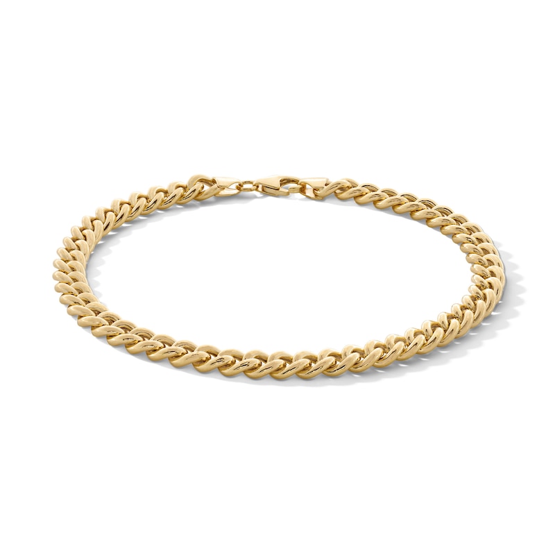 10K Hollow Gold Puffy Cable Chain Bracelet Made in Italy - 8.5"