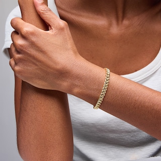 10K Hollow Gold Puffy Cable Chain Bracelet Made in Italy - 8.5"