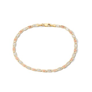 ​​​​​​​10K Solid Gold Valentino Chain Bracelet Made in Italy - 7.5"
