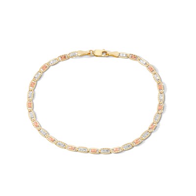 ​​​​​​​10K Solid Gold Valentino Chain Bracelet Made in Italy - 7.5"