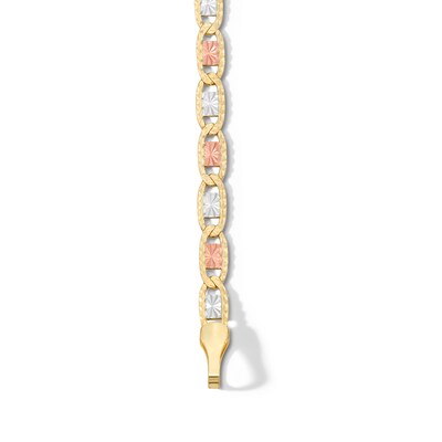 ​​​​​​​10K Solid Gold Valentino Chain Bracelet Made in Italy - 7.5"