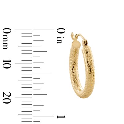 10K Hollow Gold Diamond-Cut Hoops