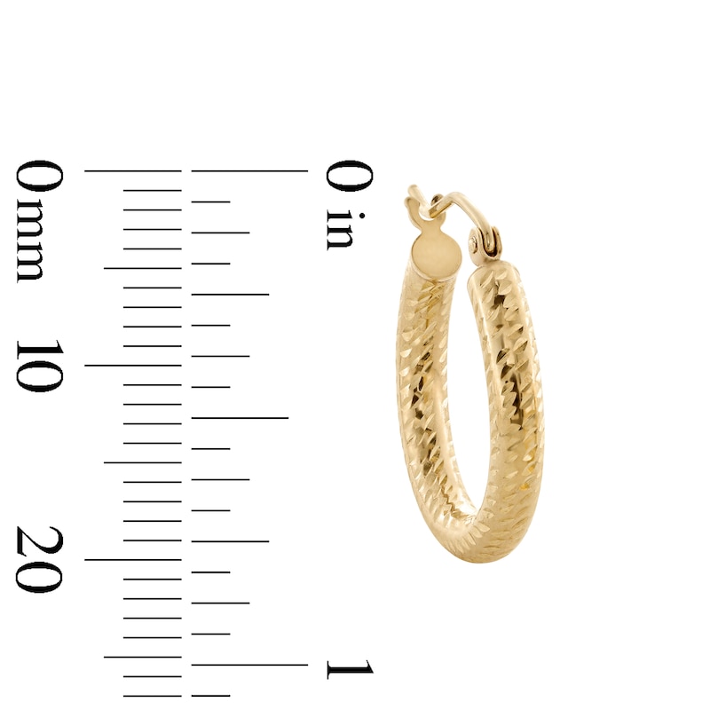 Main Image 3 of 10K Hollow Gold Diamond-Cut Hoops