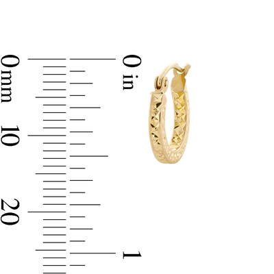10K Hollow Gold Diamond-Cut Square Hoops