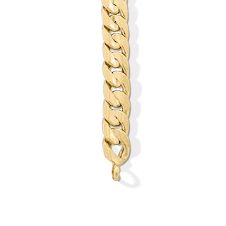 10K Hollow Gold Diamond-Cut Cuban Chain Bracelet Made in Italy - 7.5"