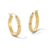 Thumbnail Image 1 of 10K Hollow Gold Diamond-Cut Chevron Hoops