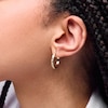 Thumbnail Image 2 of 10K Hollow Gold Diamond-Cut Chevron Hoops