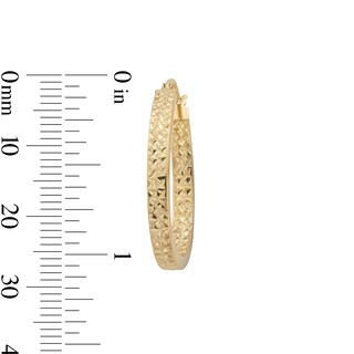 10K Hollow Gold Diamond-Cut Inside-Out Hoops
