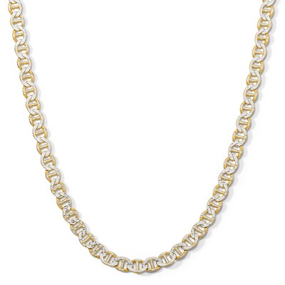 10K Solid Gold Diamond-Cut Mariner Chain Made in Italy
