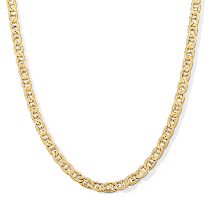 10K Semi-Solid Gold Mariner Chain Made in Italy - 20"