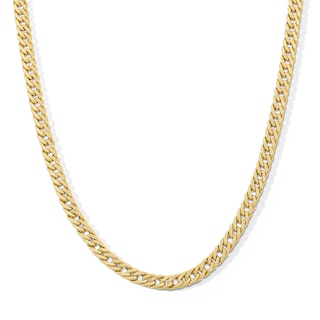 10K Hollow Gold Flat Cuban Chain Made in Italy - 20"