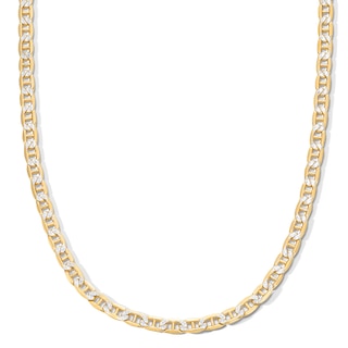 10K Semi-Solid Gold Diamond-Cut Mariner Chain Made in Italy - 24"