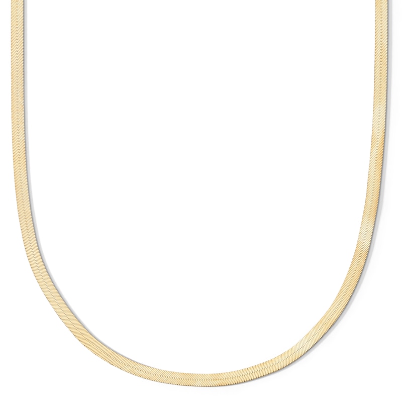 Main Image 1 of 10K Solid Gold Herringbone Chain Made in Italy - 20"