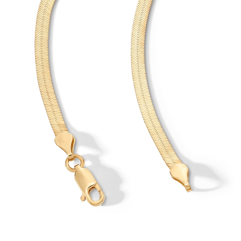 Main Image 2 of 10K Solid Gold Herringbone Chain Made in Italy - 20"