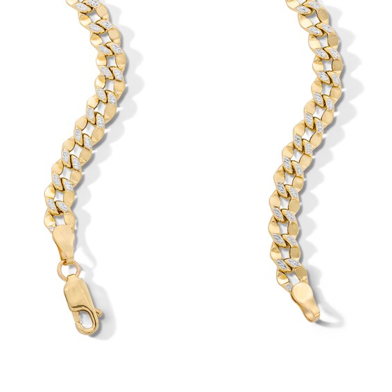 10K Hollow Gold Diamond-Cut Curb Chain Made in Italy - 22"