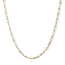 10K Solid Gold Figaro Chain Made in Italy - 20&quot;