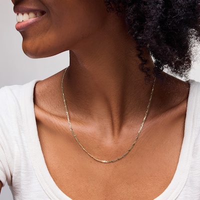 10K Solid Gold Figaro Chain Made in Italy - 20"