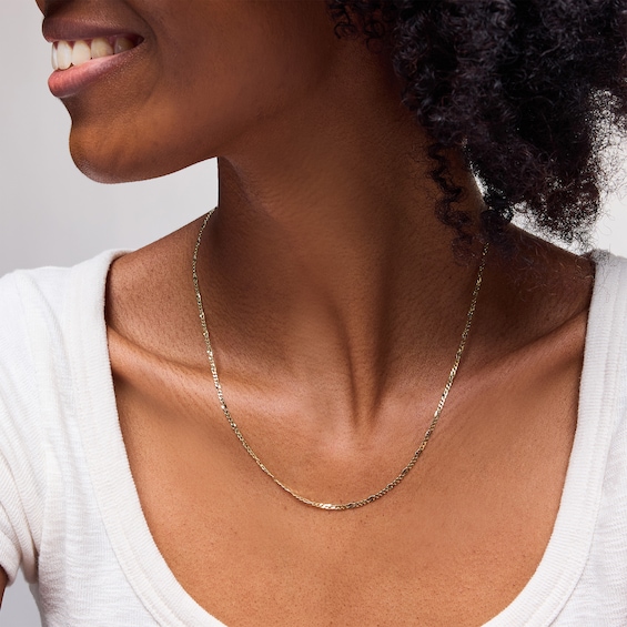 10K Solid Gold Figaro Chain Made in Italy - 20"