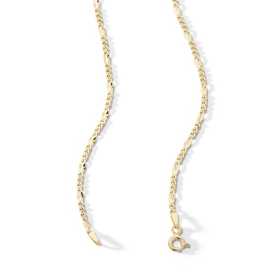 10K Solid Gold Figaro Chain Made in Italy - 20"