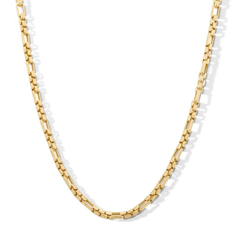 10K Hollow Gold Round Box Chain Made in Italy - 20"