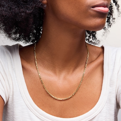 10K Hollow Gold Round Box Chain Made in Italy - 20"