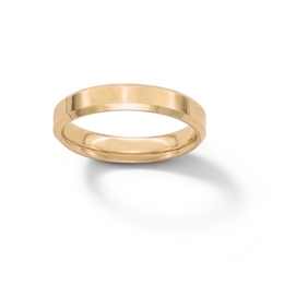 10K Gold Beveled Edge Band - Size 7