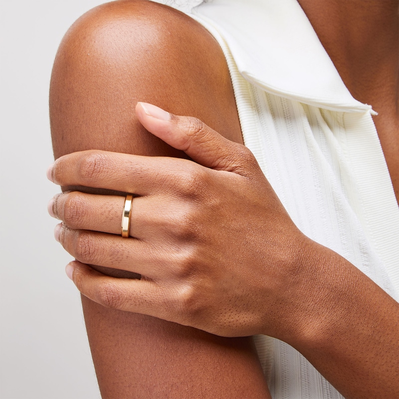 Main Image 2 of 10K Gold Beveled Edge Band - Size 8