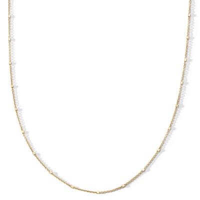​​​​​​​10K Solid Gold Station Cable Chain Made in Italy - 18"