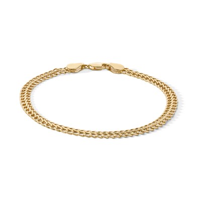 10K Hollow Gold Infinity Chain Bracelet Made in Italy - 7.5"