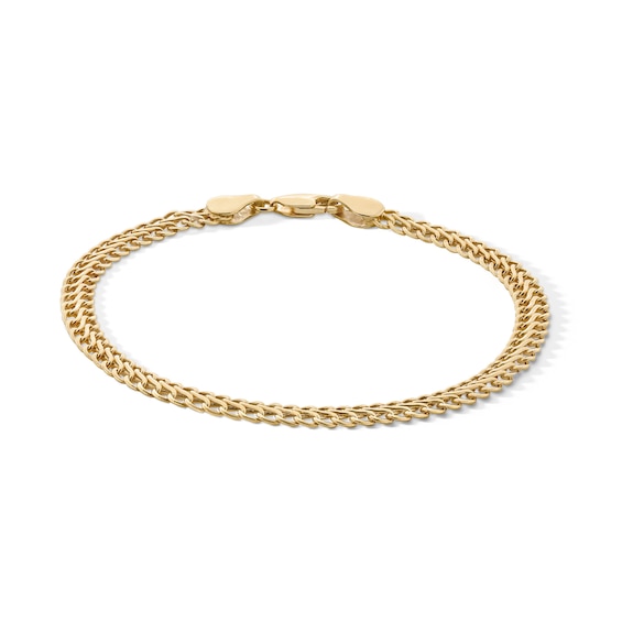 10K Hollow Gold Infinity Chain Bracelet Made in Italy - 7.5"