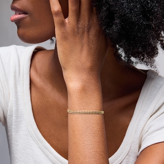10K Hollow Gold Infinity Chain Bracelet Made in Italy - 7.5"