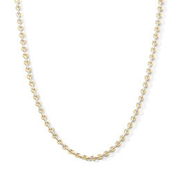 10K Hollow Gold Diamond-Cut Cable Chain Made in Italy - 18"
