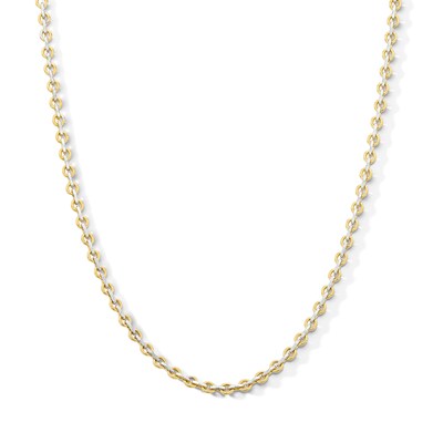 10K Hollow Gold Diamond-Cut Cable Chain Made in Italy - 18"