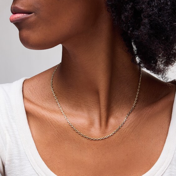 10K Hollow Gold Diamond-Cut Cable Chain Made in Italy - 18"