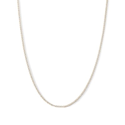 ​​​​​​​10K Solid Diamond-Cut Mariner Chain Made in Italy - 18"