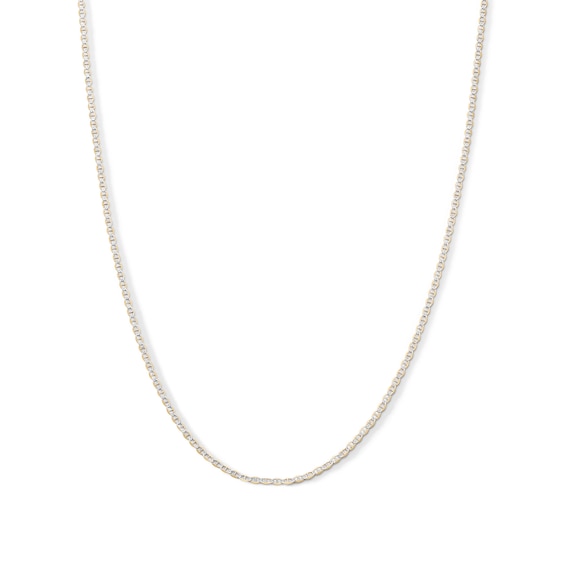 ​​​​​​​10K Solid Diamond-Cut Mariner Chain Made in Italy - 18"