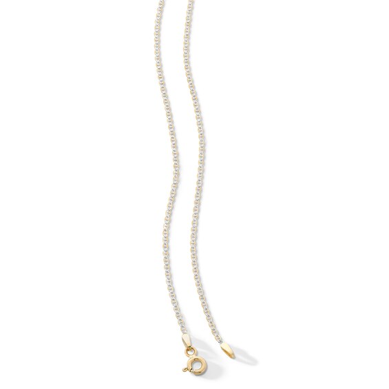 ​​​​​​​10K Solid Diamond-Cut Mariner Chain Made in Italy - 18"