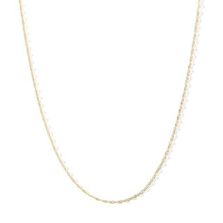 10K Solid Gold Diamond-Cut Stamp Mirror Chain Made in Italy - 16"