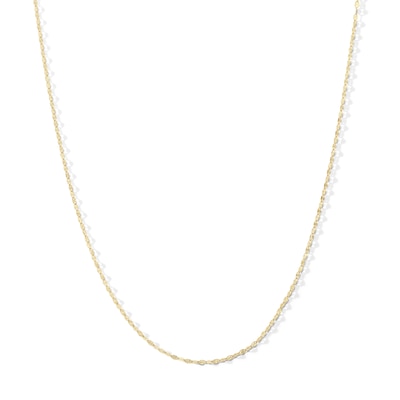 10K Solid Gold Diamond-Cut Stamp Mirror Chain Made in Italy - 16"