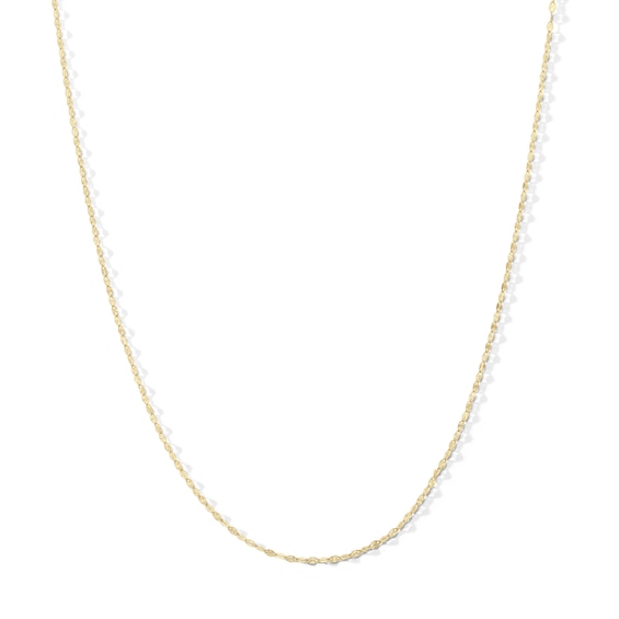 10K Solid Gold Diamond-Cut Stamp Mirror Chain Made in Italy - 16"