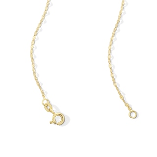 10K Solid Gold Diamond-Cut Stamp Mirror Chain Made in Italy - 16"