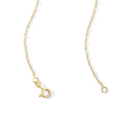 10K Solid Gold Diamond-Cut Stamp Mirror Chain Made in Italy - 16"