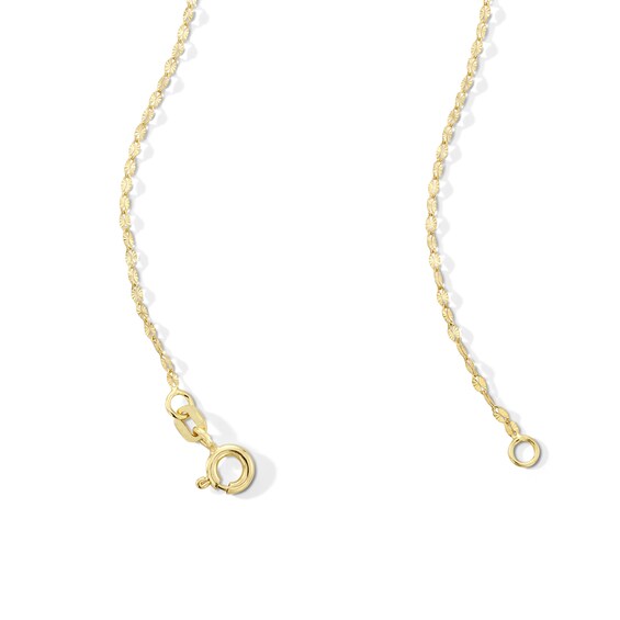 10K Solid Gold Diamond-Cut Stamp Mirror Chain Made in Italy - 16"