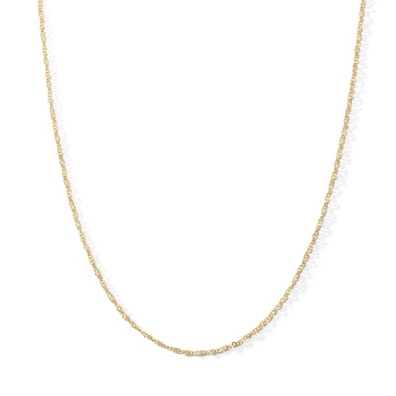 10K Solid Gold Singapore Chain Made in Italy - 18"