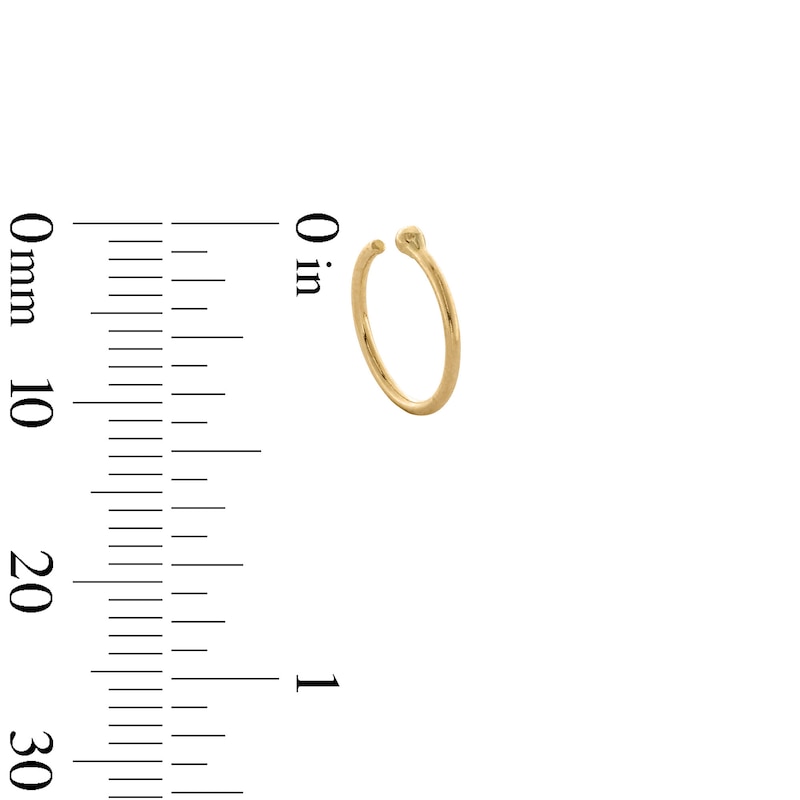 Main Image 2 of 14K Gold Simulated Opal Stud and Hoop Set - 18G 5/16"