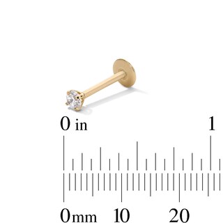14K Hollow Gold CZ Stud