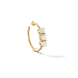 14K Gold Simulated Opal Hoop - 18G 5/16"