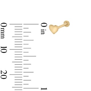14K Gold Heart Stud - 18G 5/16"