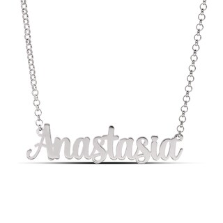 Sterling Silver Bold Script Name Pendant - 16"